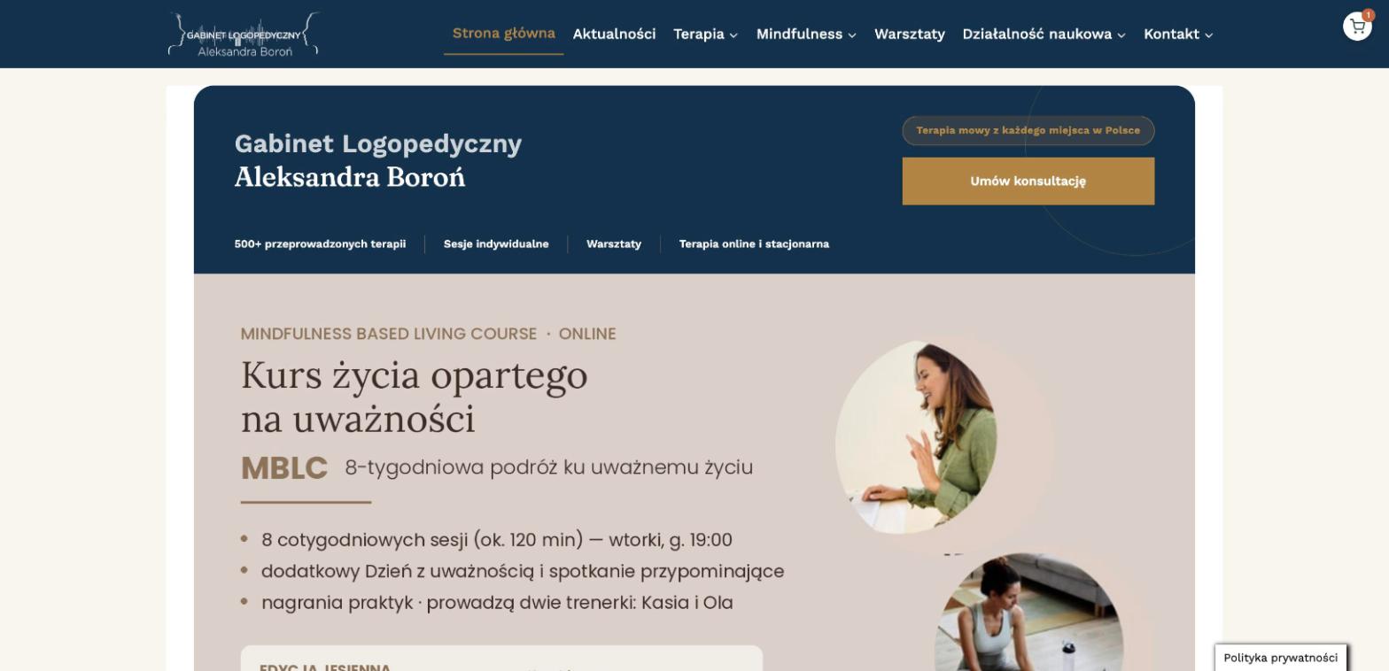 Strona główna gabinetu logopedycznego